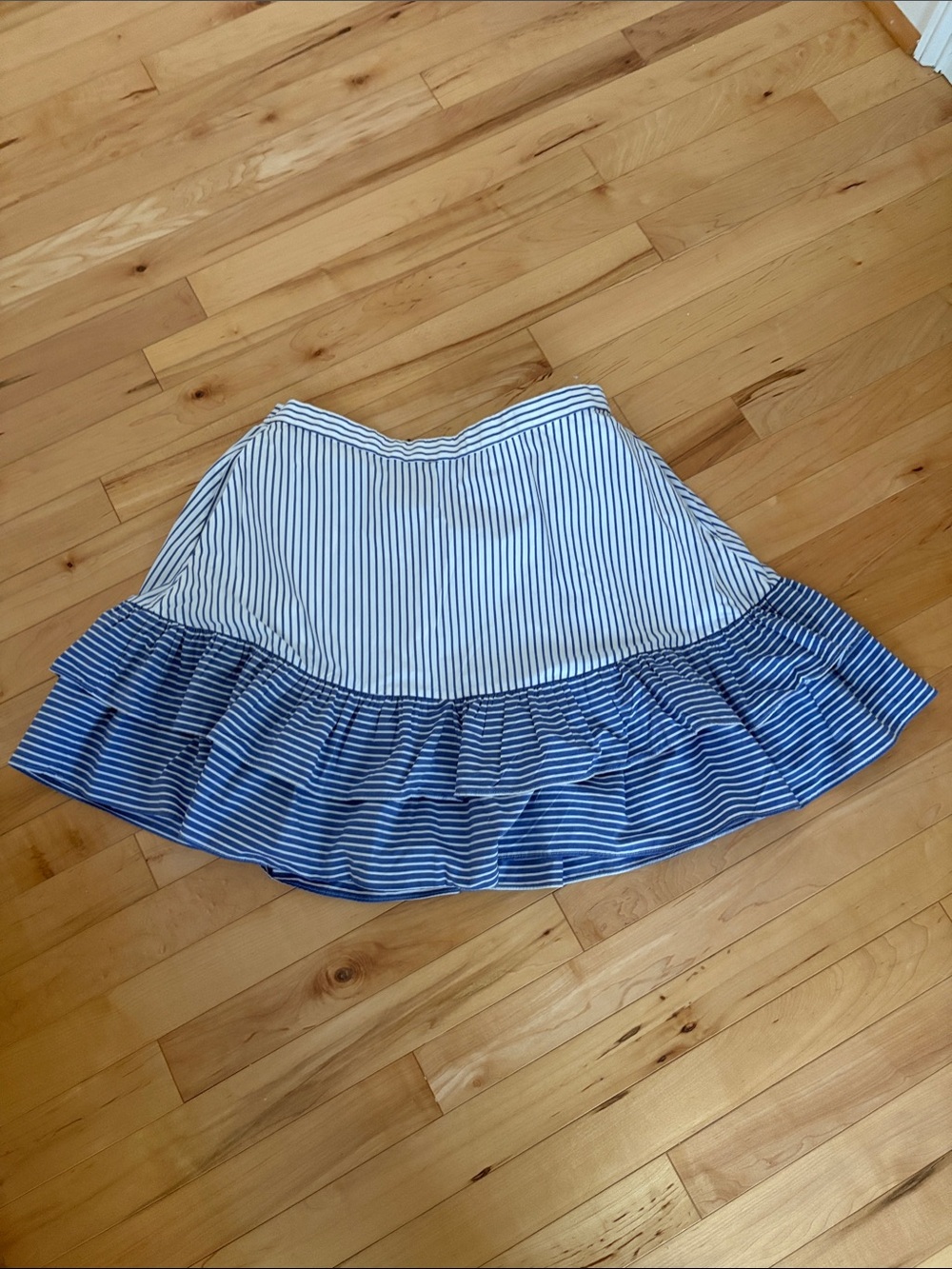 J. Crew Blue and White Striped Skirt, Fully lined, Pockets, Size 10